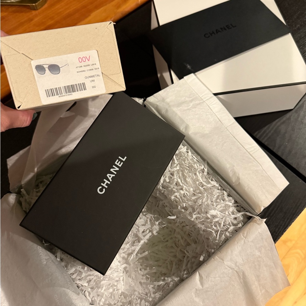 CHANEL Black and Gray Sunglasses - Picture 8 of 13